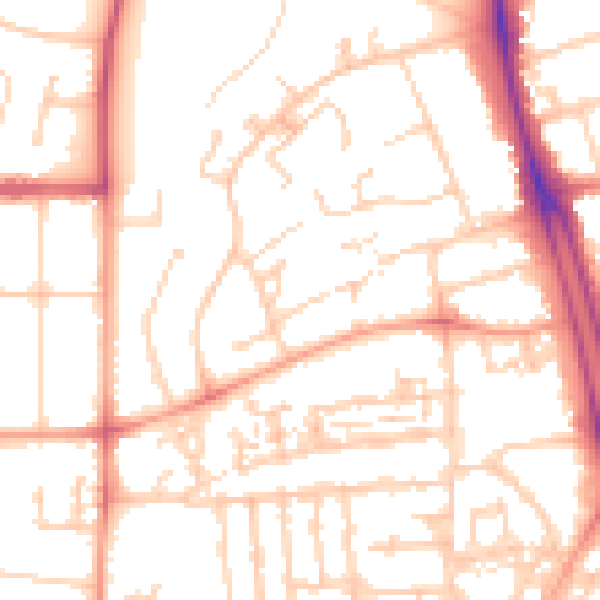 Daytime road noise heatmap for SO15 2LX