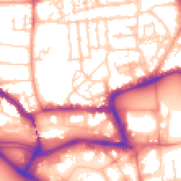 Daytime road noise heatmap for SO15 2NX