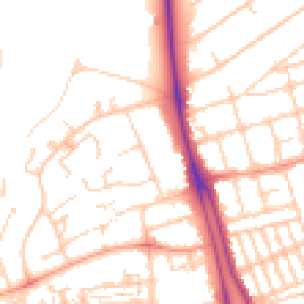 Daytime road noise heatmap for SO15 2RS