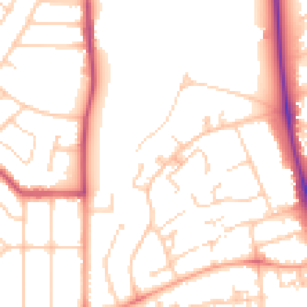 Daytime road noise heatmap for SO15 2RY