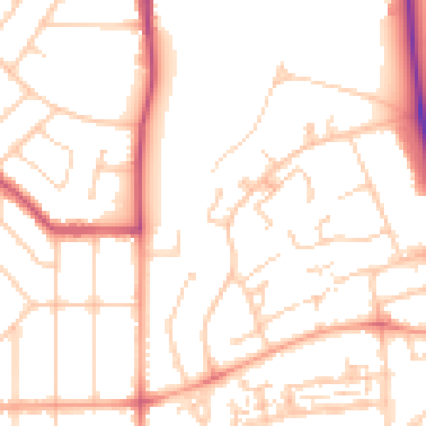 Daytime road noise heatmap for SO15 2RZ
