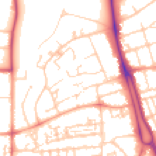 Daytime road noise heatmap for SO15 2TF