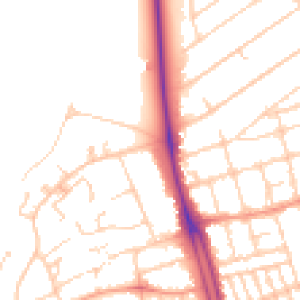 Daytime road noise heatmap for SO15 2TL