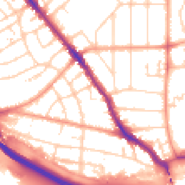 Daytime road noise heatmap for SO15 3AY