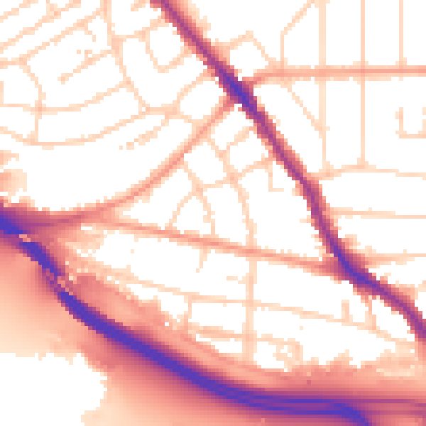 Daytime road noise heatmap for SO15 3BG