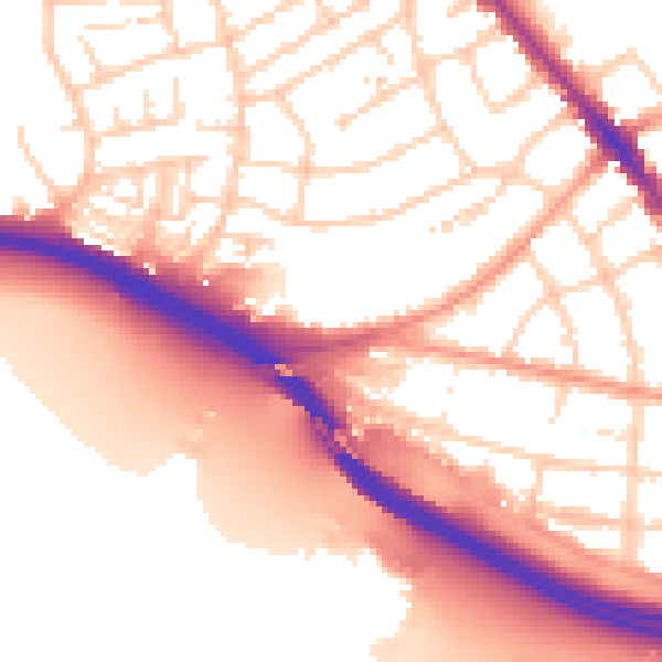 Daytime road noise heatmap for SO15 3BW