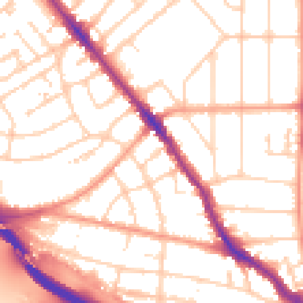 Daytime road noise heatmap for SO15 3DF