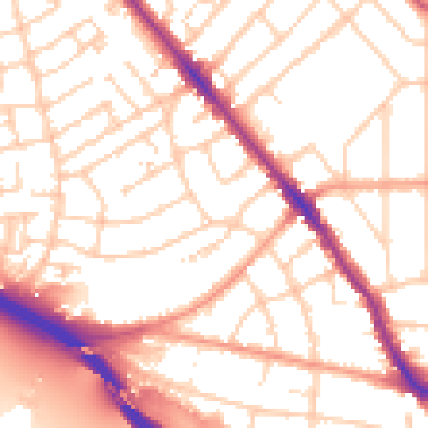 Daytime road noise heatmap for SO15 3DS