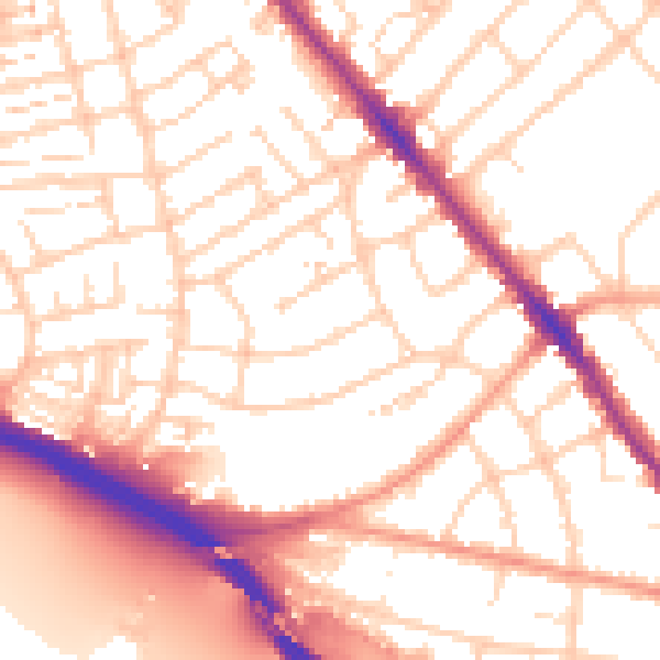 Daytime road noise heatmap for SO15 3DX