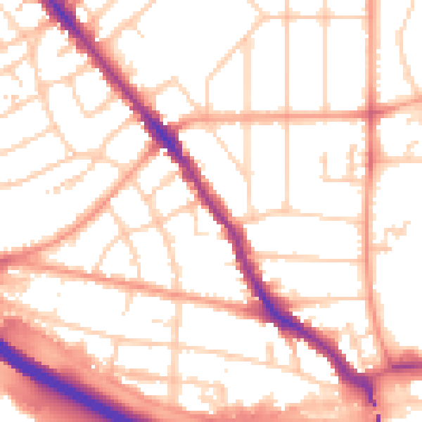 Daytime road noise heatmap for SO15 3FD