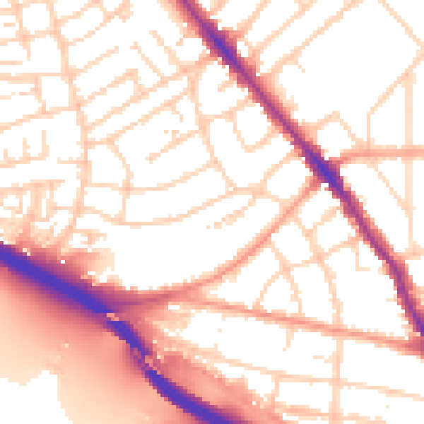 Daytime road noise heatmap for SO15 3FR