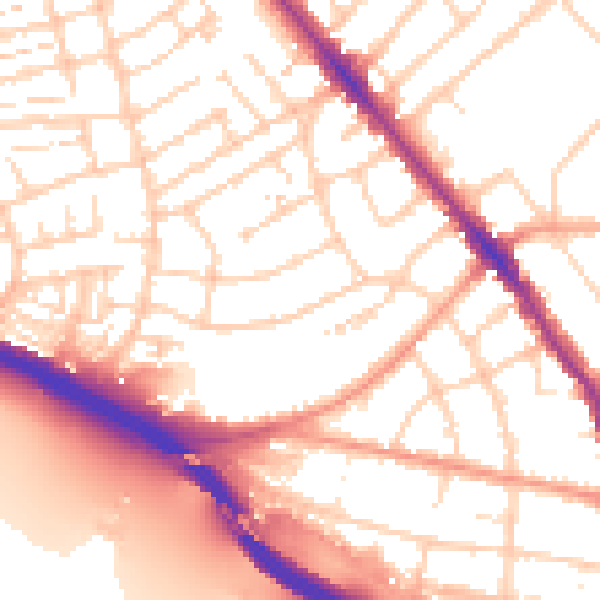 Daytime road noise heatmap for SO15 3FT