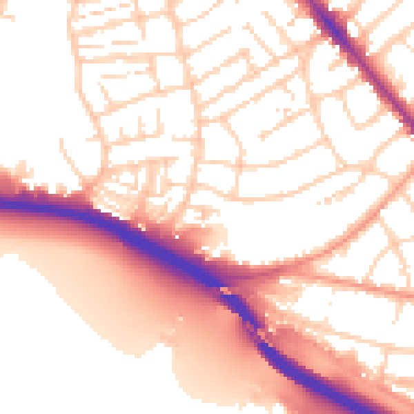 Daytime road noise heatmap for SO15 3FW