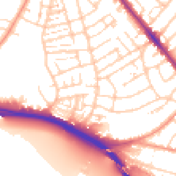 Daytime road noise heatmap for SO15 3GD