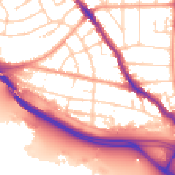 Daytime road noise heatmap for SO15 3HG