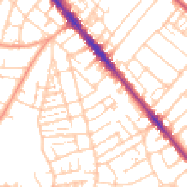 Daytime road noise heatmap for SO15 3JL
