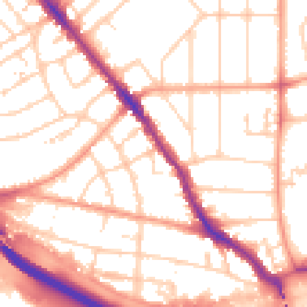 Daytime road noise heatmap for SO15 3RS
