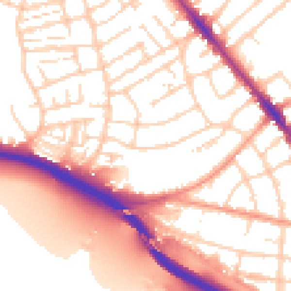 Daytime road noise heatmap for SO15 3RW
