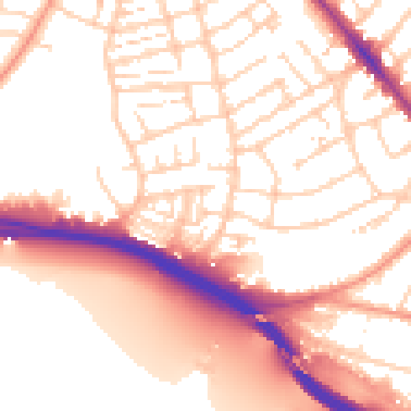 Daytime road noise heatmap for SO15 3SP