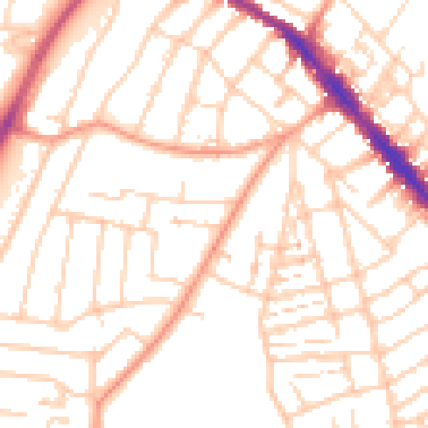 Daytime road noise heatmap for SO15 4GP
