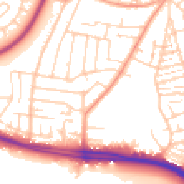 Daytime road noise heatmap for SO15 4GR
