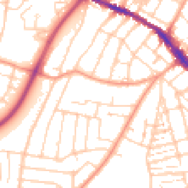 Daytime road noise heatmap for SO15 4GX