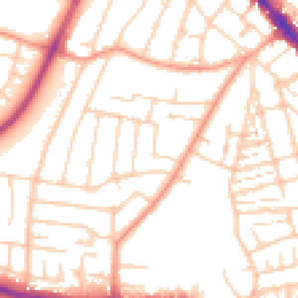Daytime road noise heatmap for SO15 4HD