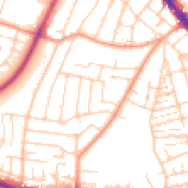 Daytime road noise heatmap for SO15 4HH