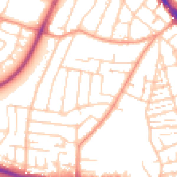 Daytime road noise heatmap for SO15 4HJ
