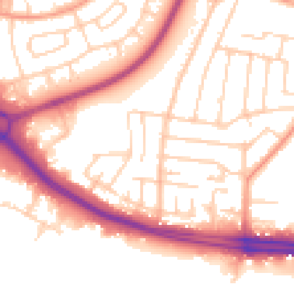 Daytime road noise heatmap for SO15 4HZ