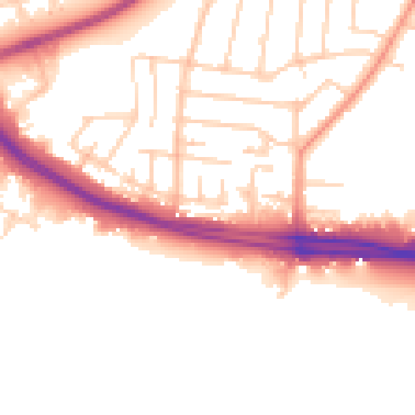 Daytime road noise heatmap for SO15 4JF