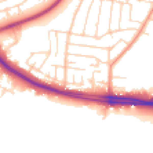 Daytime road noise heatmap for SO15 4JG