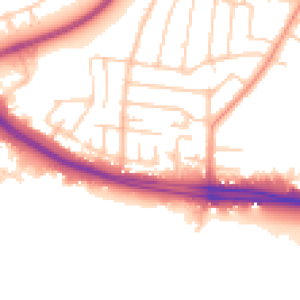 Daytime road noise heatmap for SO15 4JH