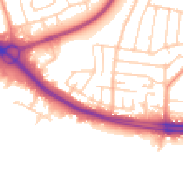 Daytime road noise heatmap for SO15 4JL