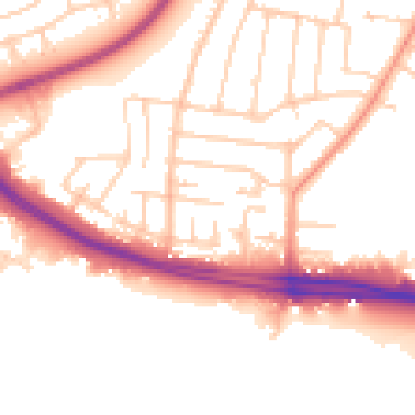 Daytime road noise heatmap for SO15 4JS