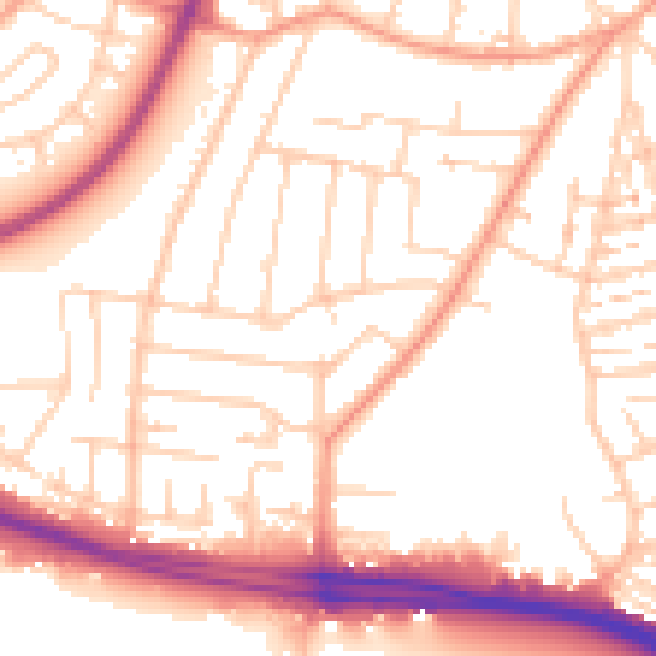 Daytime road noise heatmap for SO15 4LG