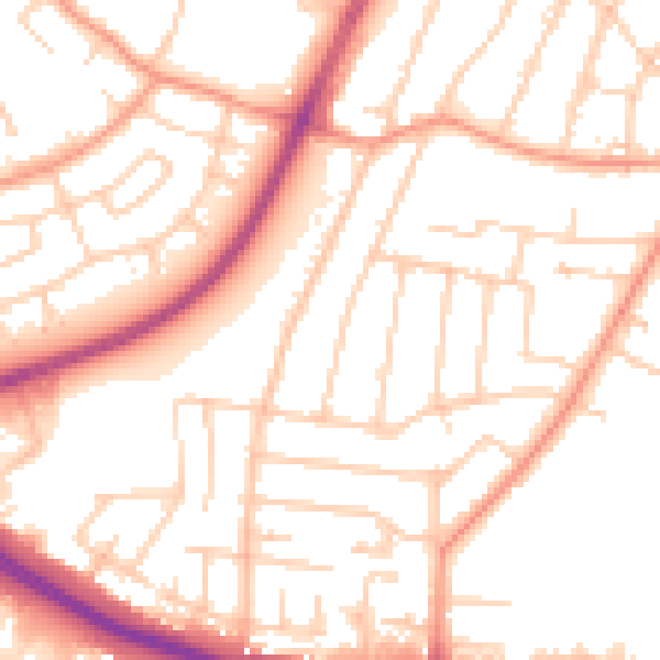 Daytime road noise heatmap for SO15 4LT