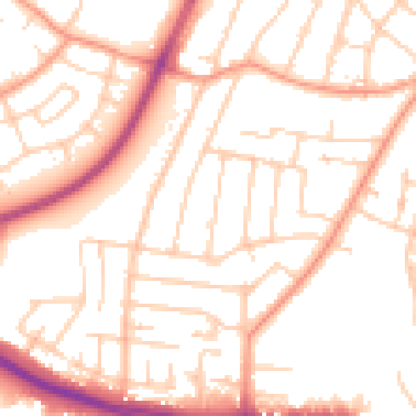 Daytime road noise heatmap for SO15 4LW