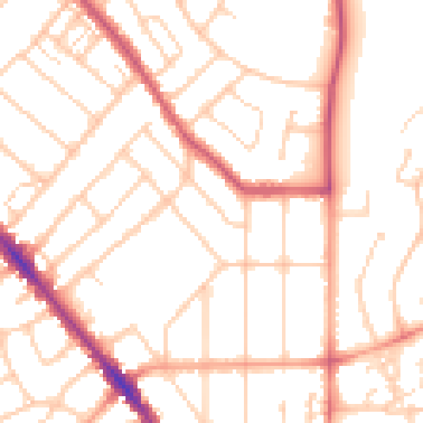 Daytime road noise heatmap for SO15 5AT