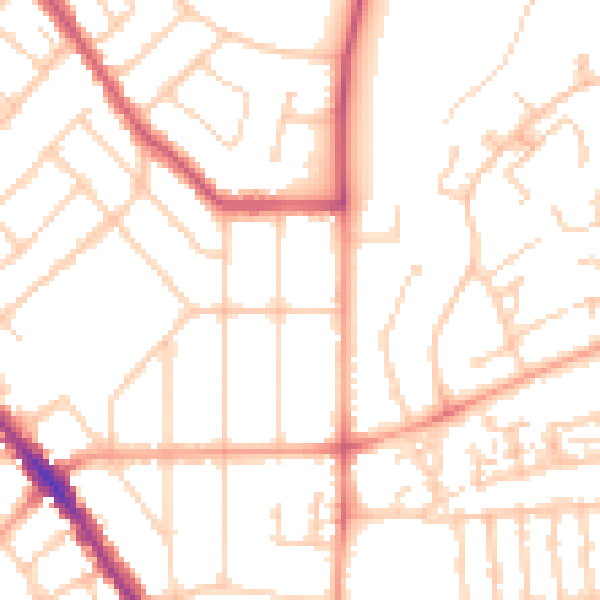 Daytime road noise heatmap for SO15 5BT