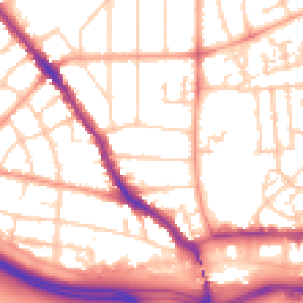 Daytime road noise heatmap for SO15 5DH