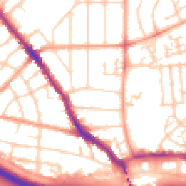 Daytime road noise heatmap for SO15 5DL
