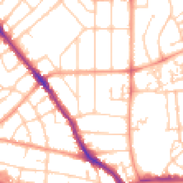 Daytime road noise heatmap for SO15 5DR