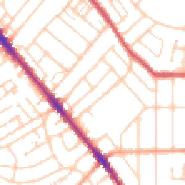 Daytime road noise heatmap for SO15 5EJ