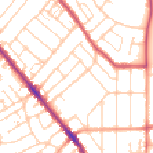 Daytime road noise heatmap for SO15 5FQ