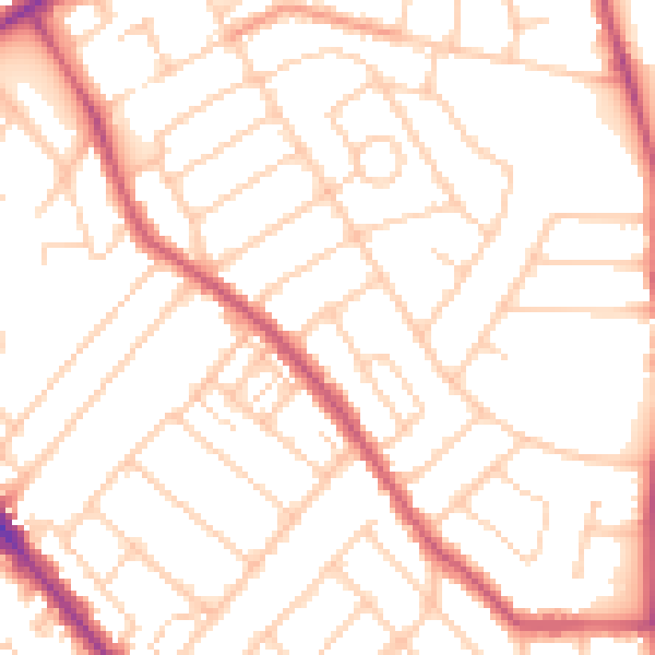 Daytime road noise heatmap for SO15 5HL