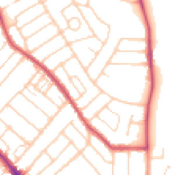 Daytime road noise heatmap for SO15 5HU