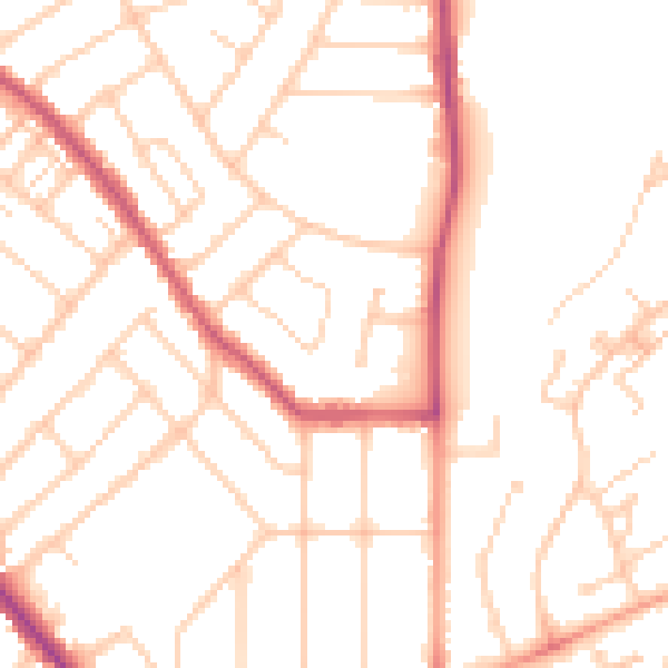 Daytime road noise heatmap for SO15 5JF
