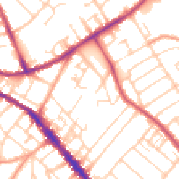 Daytime road noise heatmap for SO15 5QA