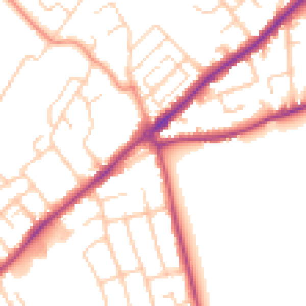 Daytime road noise heatmap for SO15 7AH